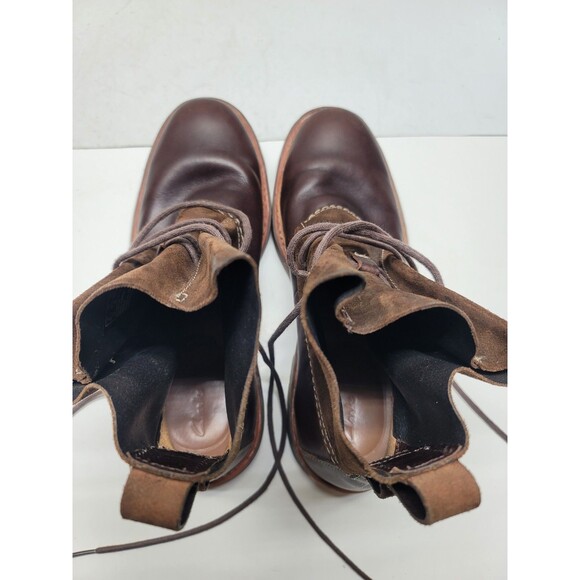 Clarks Trace Dusk Boots Men\'s 9.5 M Brown Suede Leather Combat Comfort Lace Up